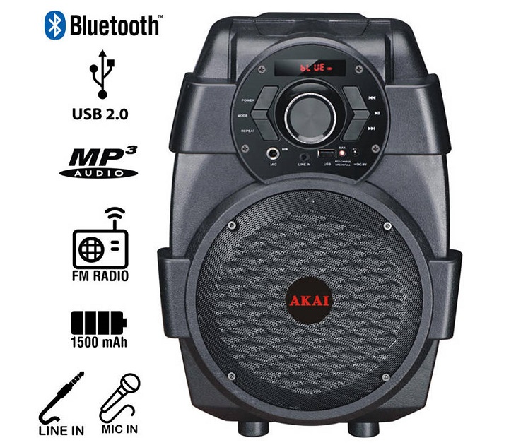 Φορητό Ηχείο Bluetooth AKAI ABTS-806 USB,MP3,WMA & WAV (10W)