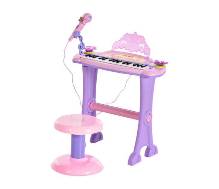 Παιδικό Ηλεκτρονικό Πιάνο με Κάθισμα και Μικρόφωνο HOMCOM 390-005PK