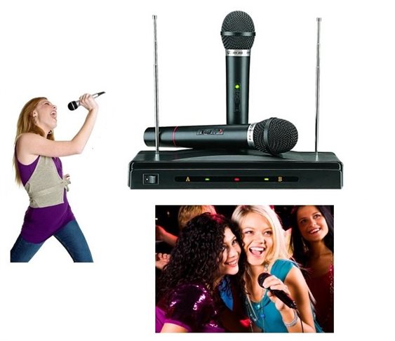 Συσκευή για Karaoke με 2 Aσύρματα Mικρόφωνα W