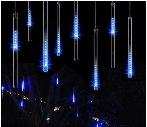 LED Βροχή Μετεωριτών 8 Τεμάχια x 47cm (Μπλε)