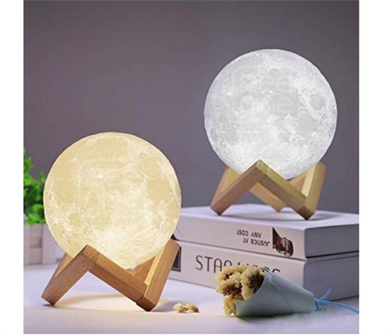 Επαναφορτιζόμενο Φωτιστικό Αφής 3D Moon Light